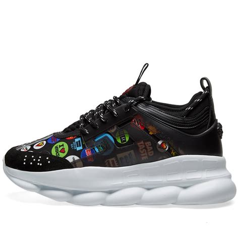 versace chain reaction sneakers black/ multi|Versace chain reaction sale.